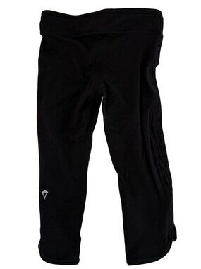 Ivivva by Lululemon Girls Cropped Leggings Size 7 Black Braided Sides